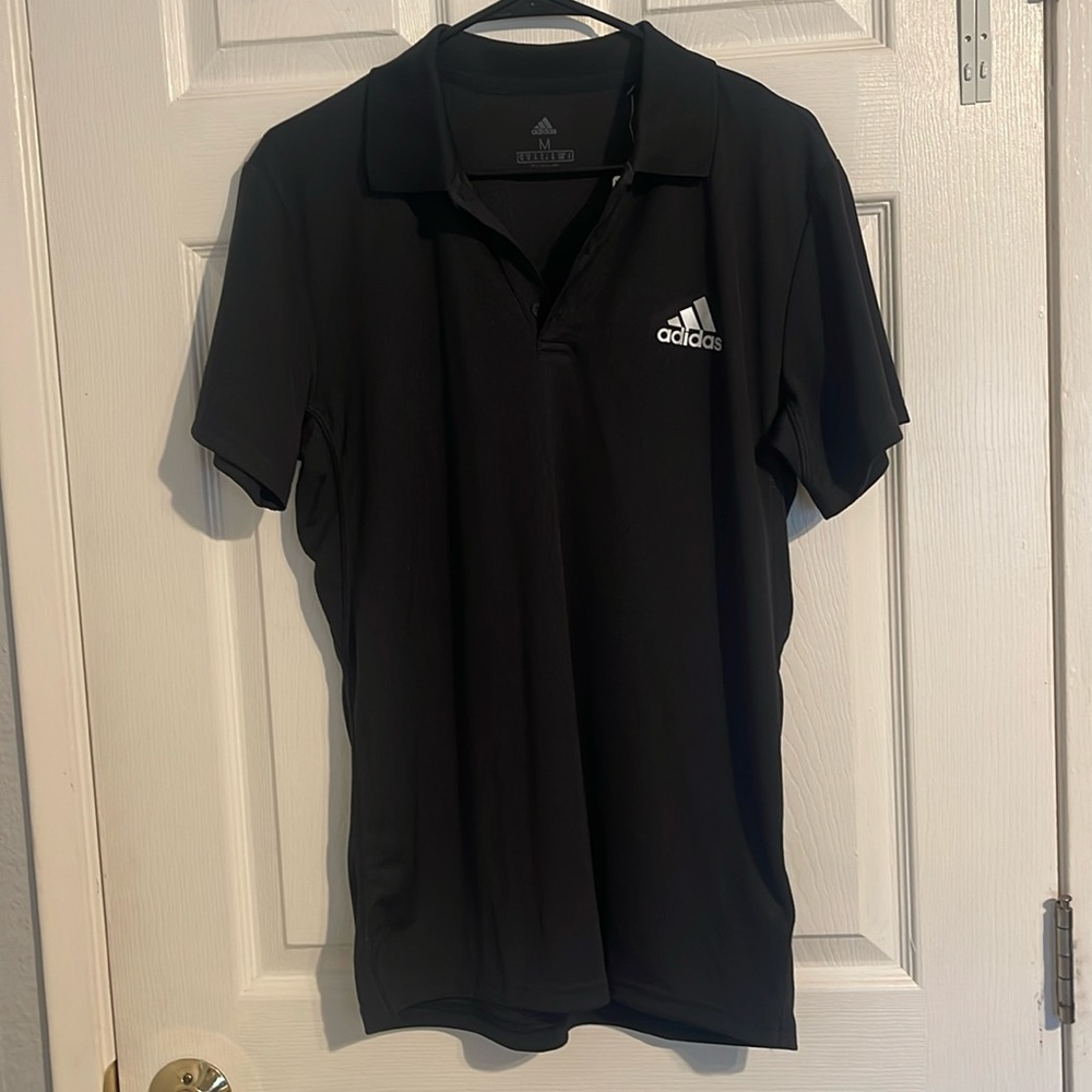 NWT Adidas Men’s Club Polo Climalite size medium Black, short sleeves